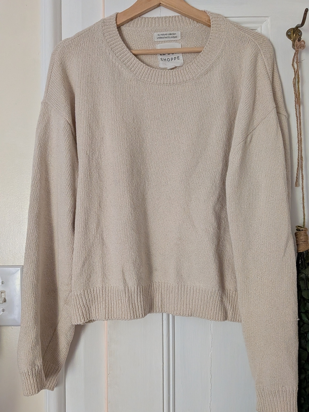Cream Crewneck Sweater - Women's Lightweight Knit